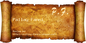 Pallay Fanni névjegykártya